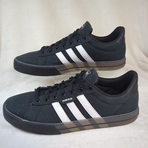 adidas Daily 3.0 Translucent Outsole - Black w/White Stripes Mens Size 12 Canvas - Picture 1 of 10